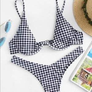 Shein checkered bikini top
